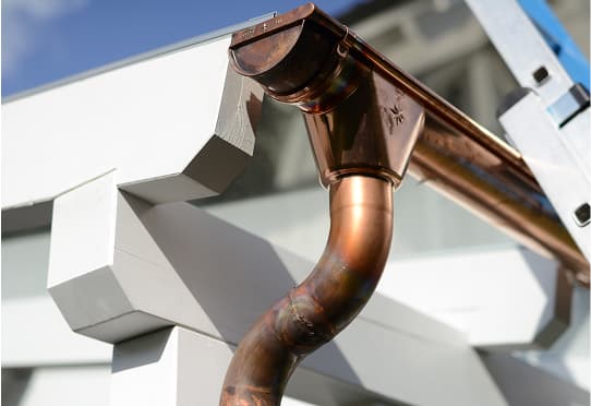 Seamless copper gutters
